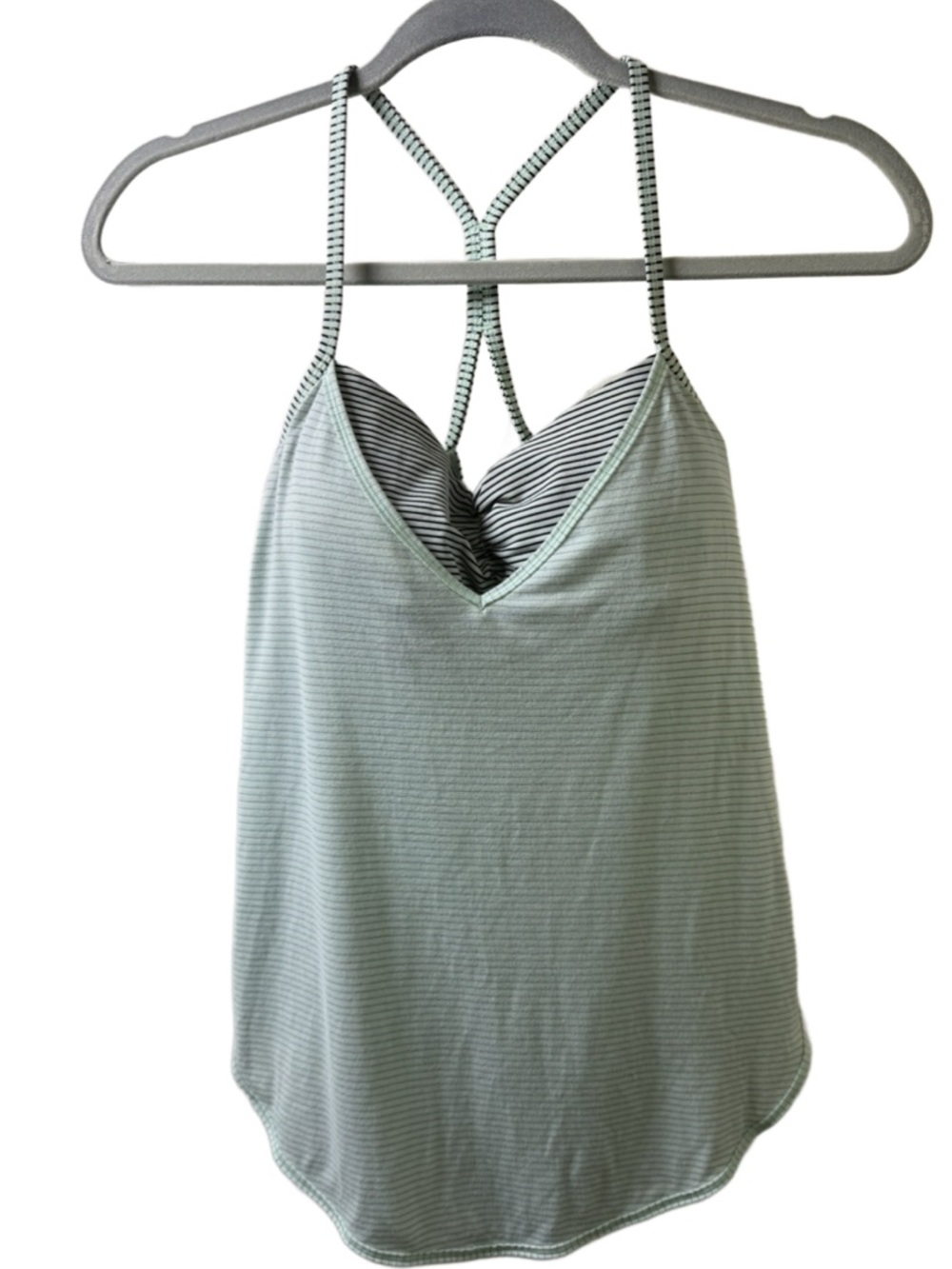 lululemon athletica Luon Mint Green Striped Tank Top